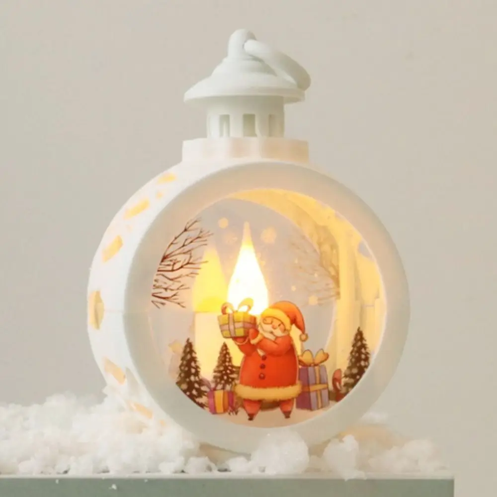 

Kawaii Santa Lantern Wind Light Battery Powered Hook Christmas Glowing Candle Light Romance Handmade Christmas Doll Toy Car