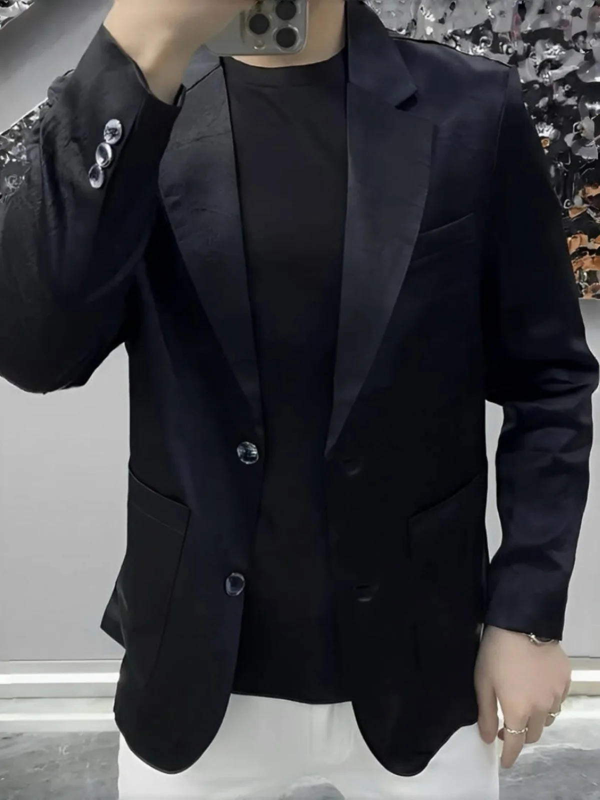 

Men's Faionable Acetate Fabric Lightweight Breathable Casual Sli Coat Spring Autumn New Arrival Comfortable Tailored Suit