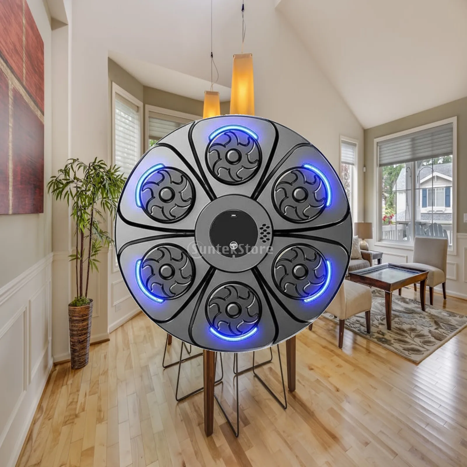 Smart Home Boxing Trainer with Six Sensor Pads and Instant Score Display for Fitness Training