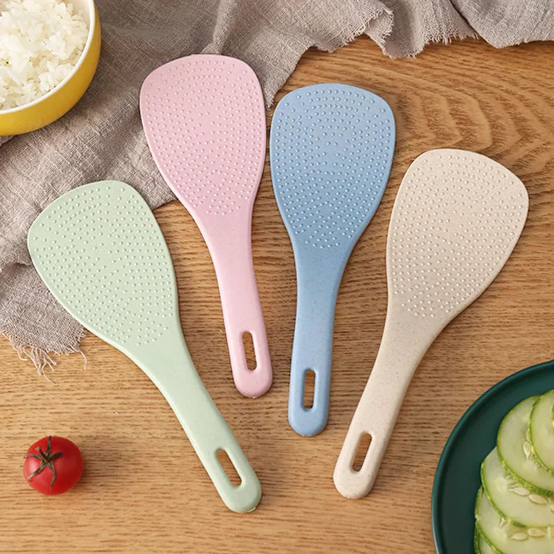 Rice Spoon Home Rice Paddle kitchen Spatula Non-stick Wheat Straw Rices Serving Cooking Utensil Tool Cookware Spoons
