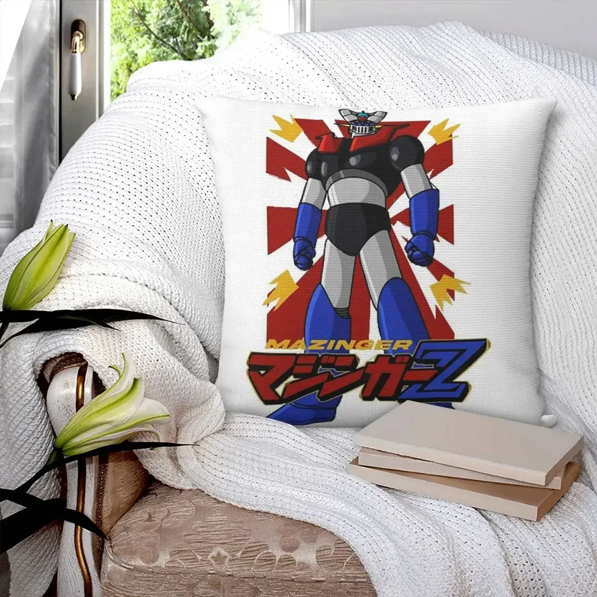 Mazinger Z Goldorak Actarus Grendizer Mask Square Pillowcase Pillow Cover Polyester Comfort Throw Pillow for Home Bedroom