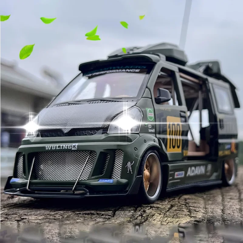 Hui Yao Wuling 1/24 Scale Van รถรุ่นคลาสสิกผู้ใหญ่คอลเลกชันของที่ระลึกของขวัญจอแสดงผลแบบคงที่