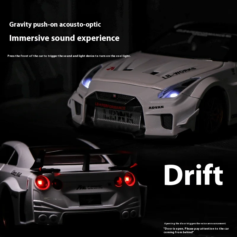 Nissan GTR CSR2 Skyline moulé sous pression et véhicules jouets, modèle de voiture jouet en métal, haute Simulation, jouets de Collection à retirer, 1/24