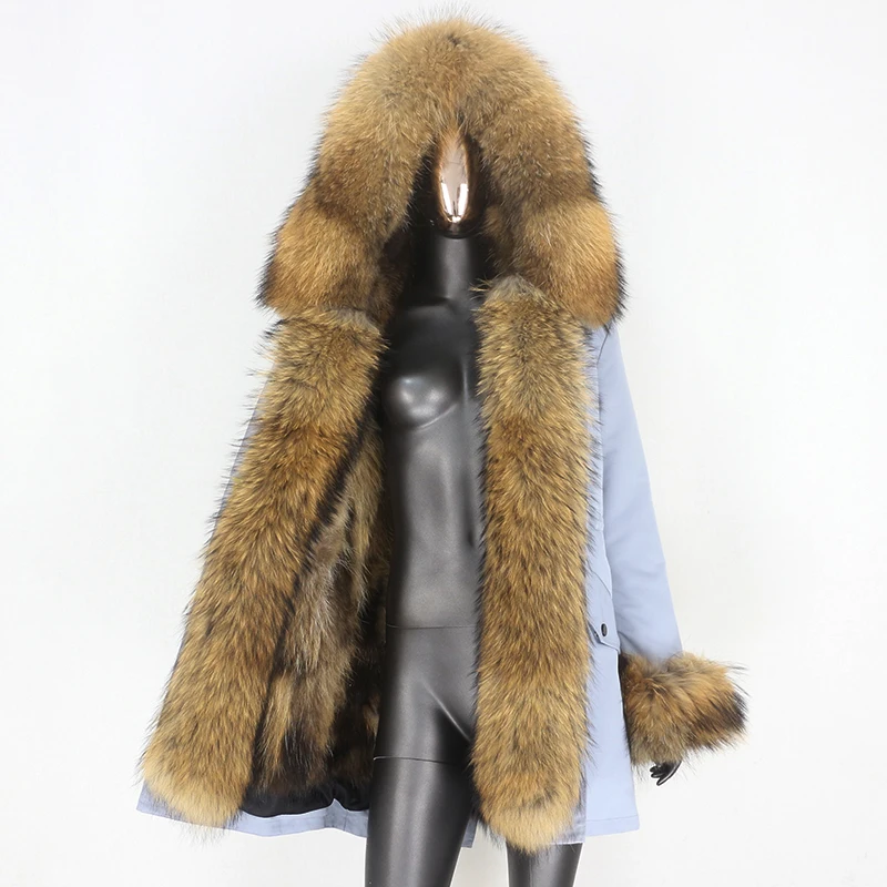 FURYOURSELF 2022 Long Waterproof Parka Real Fur Coat Winter Jacket Women Hood Natural Raccoon Fox Fur Thick Outerwear Detachable