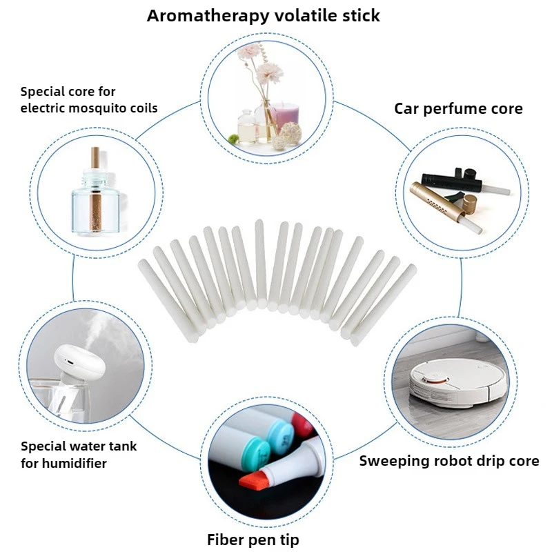 100Pcs Fiber Water Absorbing Cotton Swabs Air Freshener Diffuser Essential Oil Cotton Core Electronic Filter Mouth Cotton Swabs