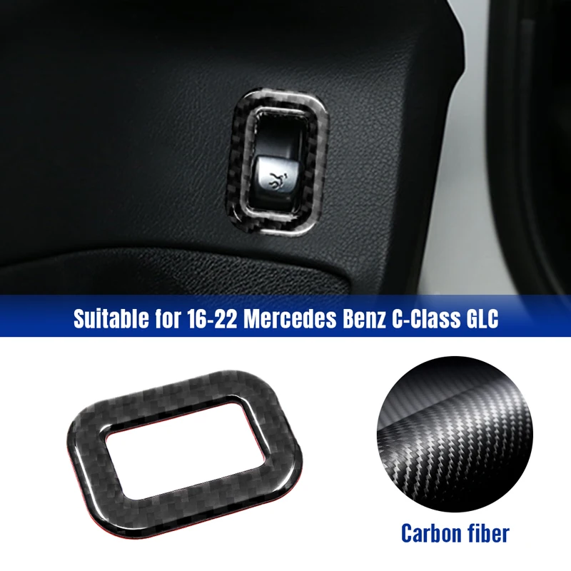 

Carbon Fiber Rear Trunk Switch Control Button Trunk Repair Button Cover For Mercedes Benz C Class GLC 2016-2022 Car Accessories