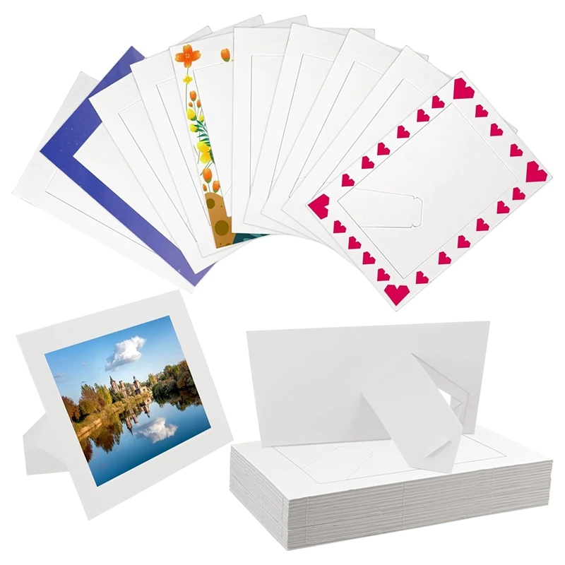 30 Pack Paper Picture Frames Standing White Cardboard Photo Frames For 4 X 6Inch Photos,  With Easel DIY Crafts Frame