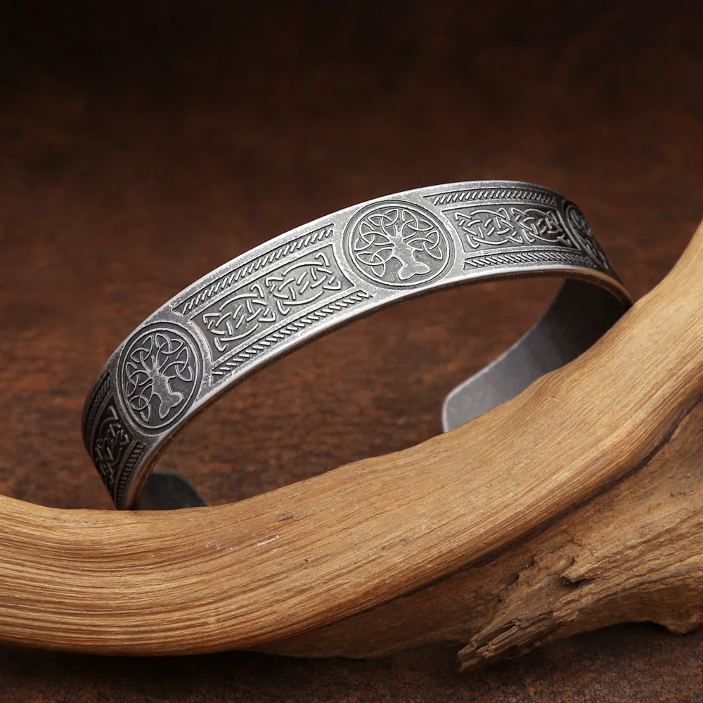 

New Fashion Viking Tree Of Life Bracelet For Men Women Stainless Steel Nordic Celtic Knot Bangles Amulet Jewelry Gifts Wholesale