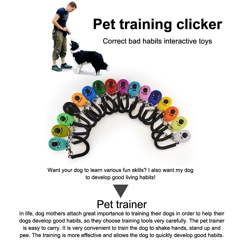 Dog Training Whistle Clicker Pet Dog Trainer Help Guide With Key Ring Pet Training Clicker Pet Behavior Correction Trainers