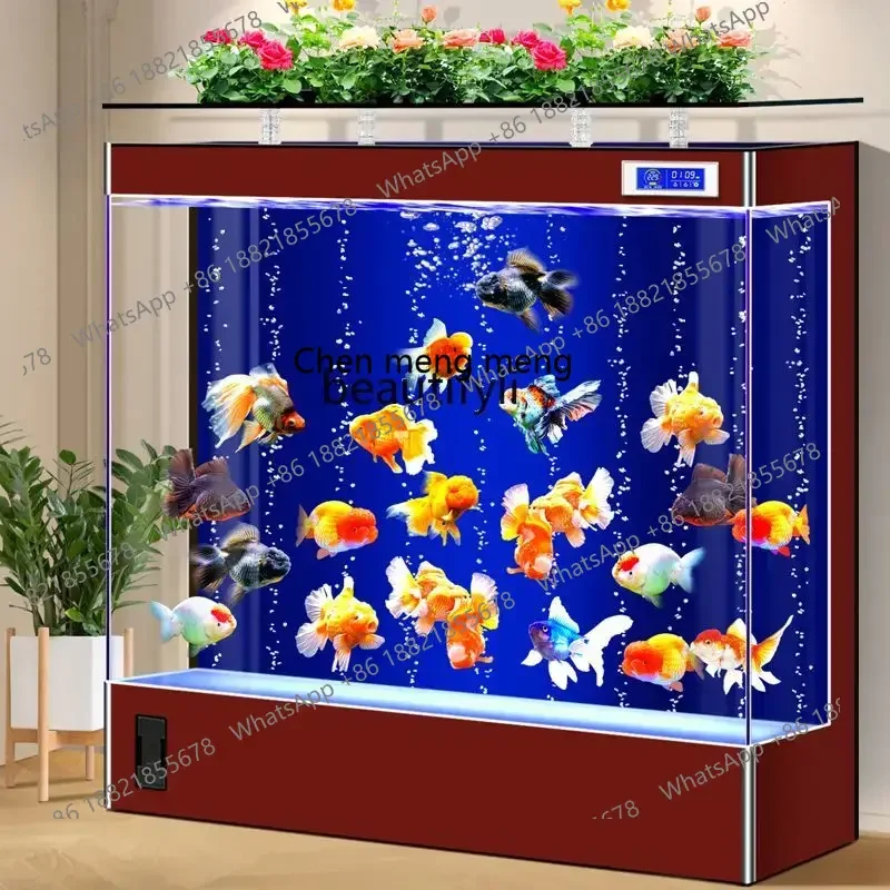 New arrive Ecological water-free ultra-white glass small and medium-sized household fish tank living room light luxury goldfish