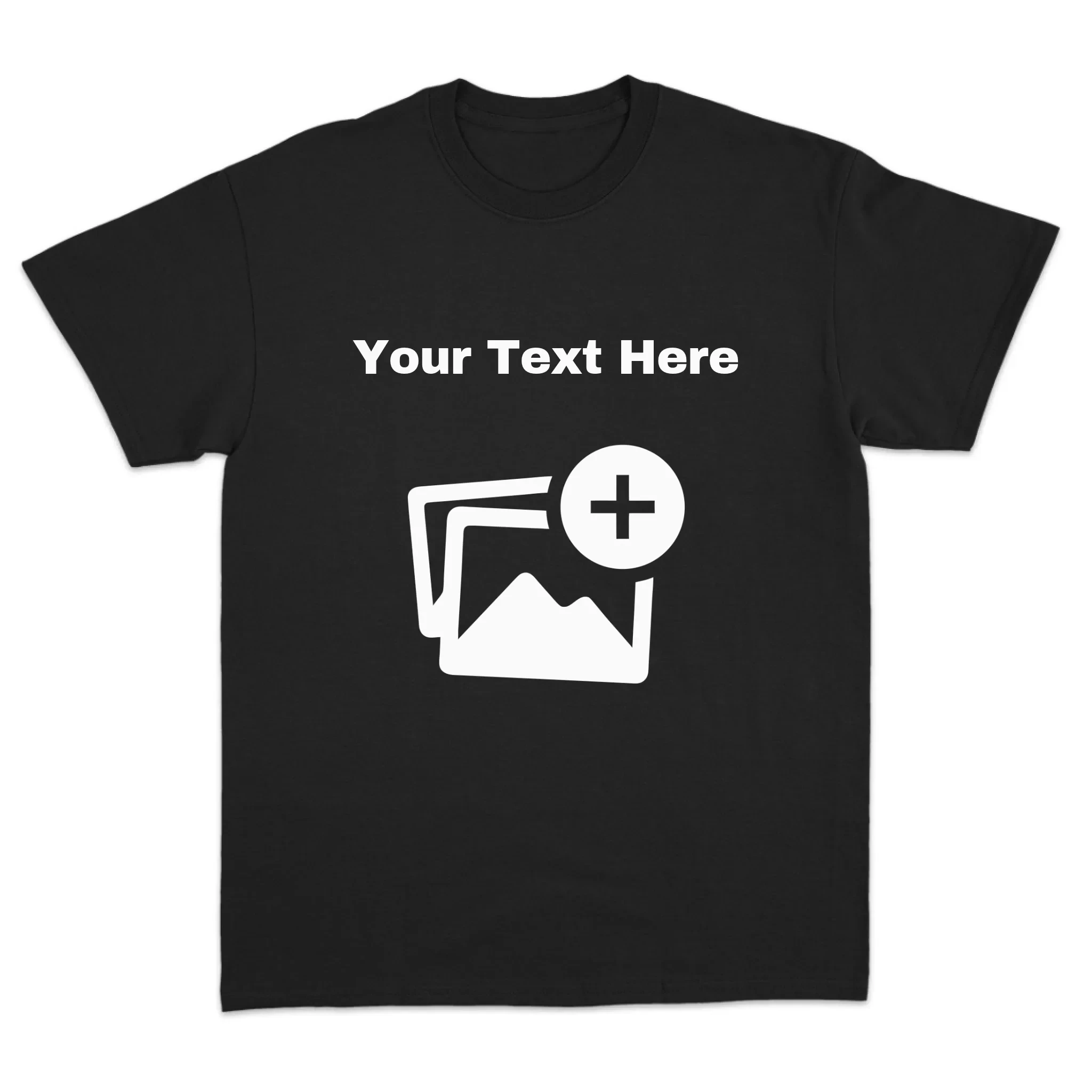 Personalized Blank Template T - Shirt Men Women Add Your Image Quote Gift Black Casual
