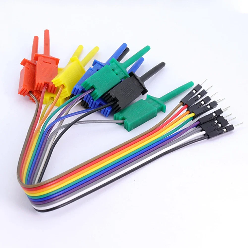 Logic Analyzer Cable Test Cable Clamp Probe 25cm 10 Needle Hook Clamp Kit  Multimeter Test  Connect Chips Pins Tools