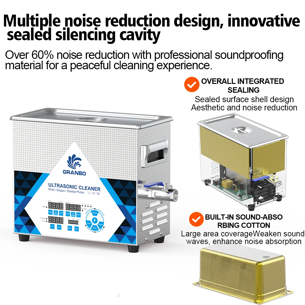 جرانبو 14L بالموجات فوق الصوتية الأنظف 300 واط الرقمية متعددة التردد مختبر آلة التنظيف مع التدفئة والمؤقت