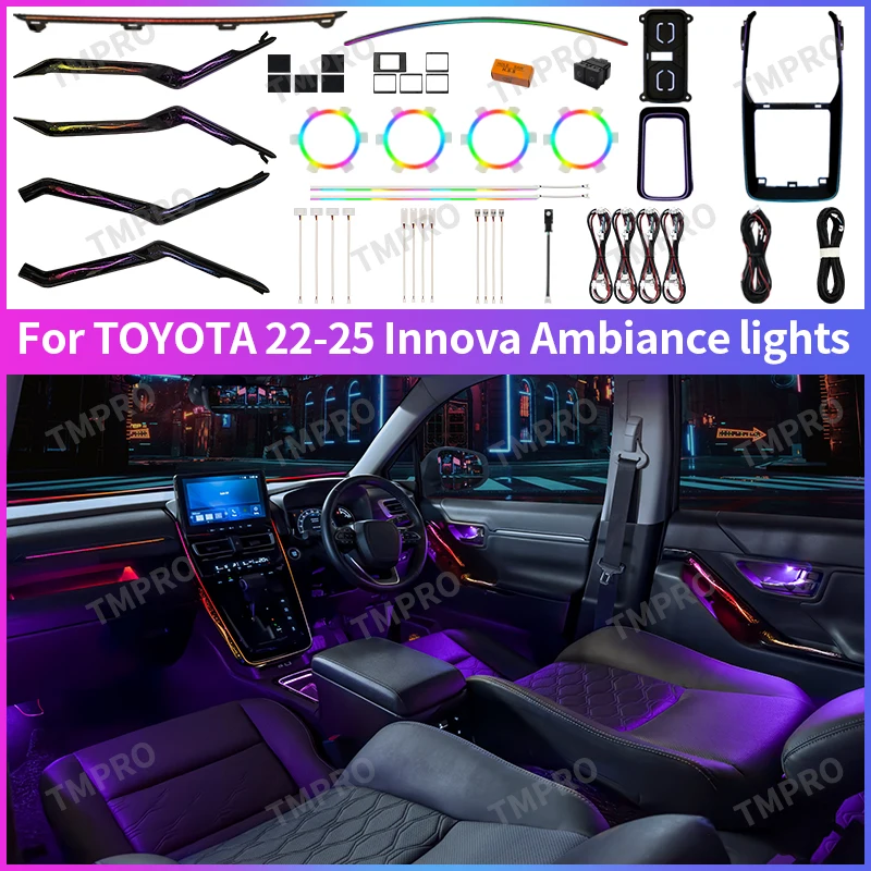 

Applicable for 2022-2025 Toyota Innova Car Ambient Lights Automotive Interior Decoration64 Colors LED