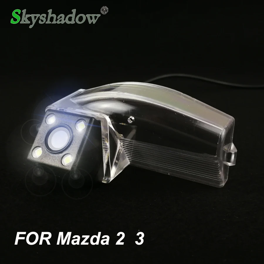 Fisheye Wireless Car CCD Night Vision 4 8 12 LED Reverse Rear View Camera Parking Assistance For Mazda 2 2008 2009