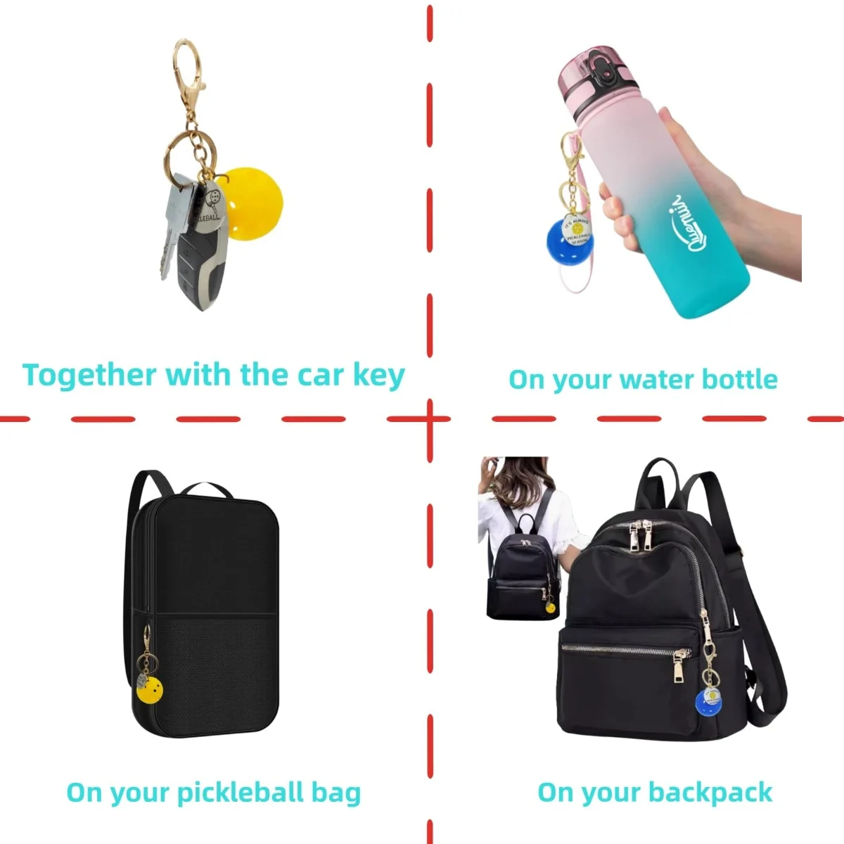 Pickleball Keychain For Pickleball Enthusiast Kawaii Keyring For Women Purse Handbags Water Bottles Or Backpack Creative Charm