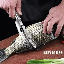 New 3 In 1 Stainless Steel Fish Scale Knife Scale Scraper Sawtooth Scraping Boning Filleting Cut Scrape Dig Maw Knife