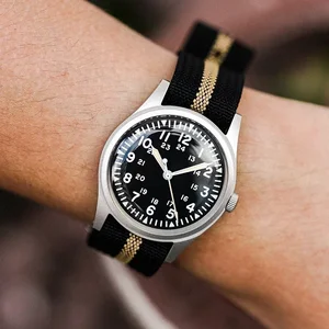 RDUNAE Zaman Askeri, Retro Erkekler, 316L Paslanmaz Çelik, Mineral Cam, K1, Kuvars, Spor Aydınlatma, Saat, Pilot, RA03, G10, 34,5 mm Erkek sesi için zamanında en iyi 10 satış-no. 8