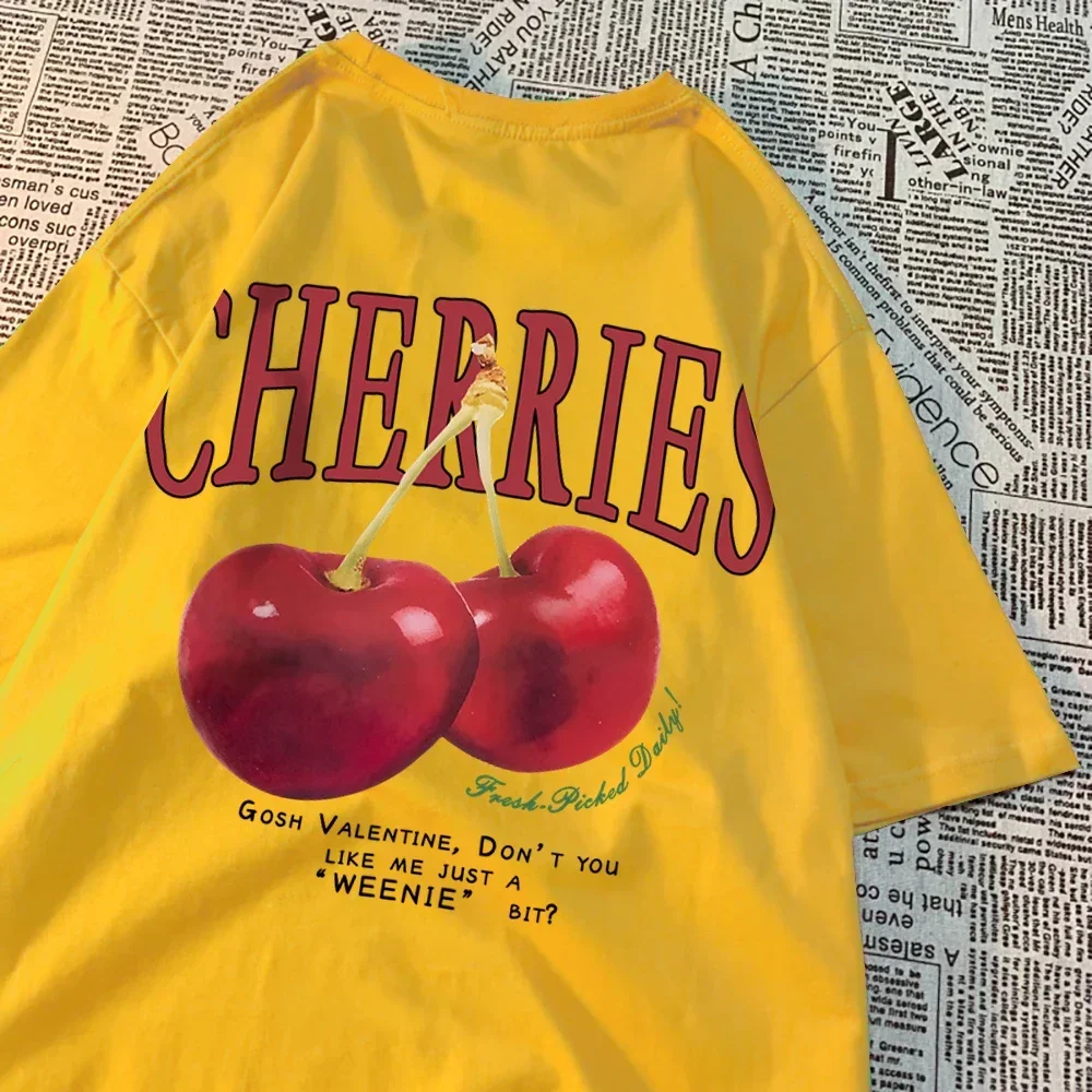 Cherries Cosh Valentine Men Women T Shirts Summer Cotton Casual Wear Crewneck Tee Clothes Crewneck Loose Couple T-Shirt New2024