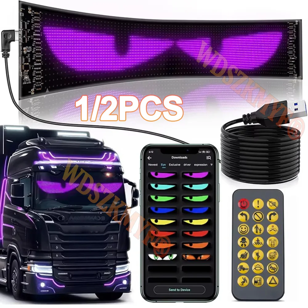 

Demon Eyes Car LED Logo APP LED Matrix Pixel Panel Night Light DIY Programmable Flexible LED Display for Car Truck Accessories
