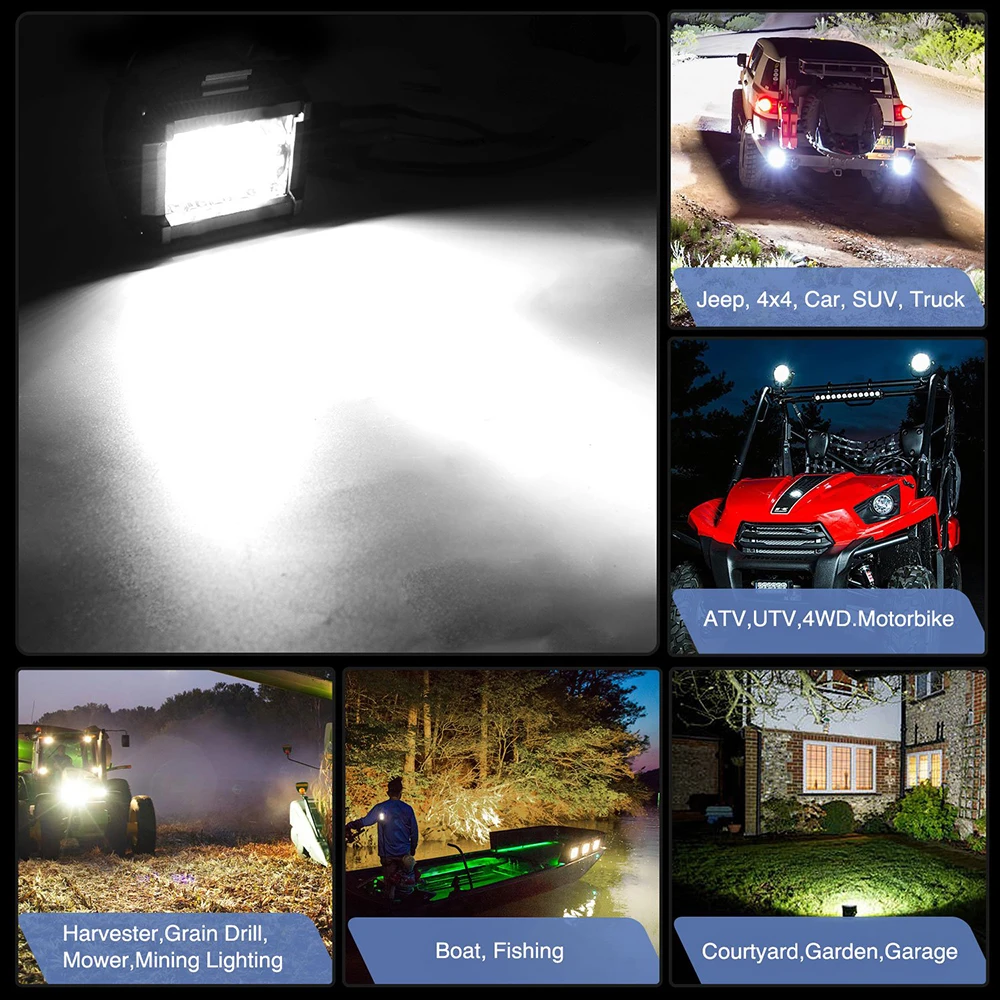 NLpear 12V 24V Barra LED Offroad Spot Flood Combo Barra luminosa a LED/Luce da lavoro per camion Auto SUV 4WD 4x4 Barca ATV Barra Fari a LED