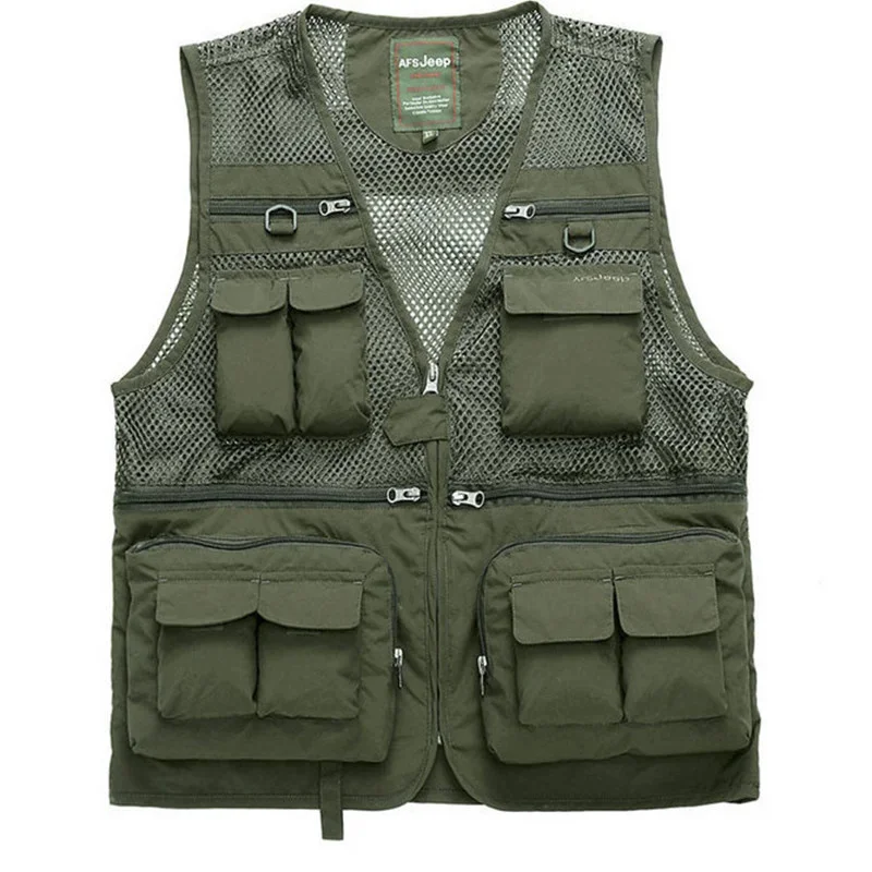 

Outdoor M-4XL Fishing Photography Mesh Multi-pocket Breathable Tactical Men Quick-Drying Sleeveless Waistcoat Male Climbing Vest