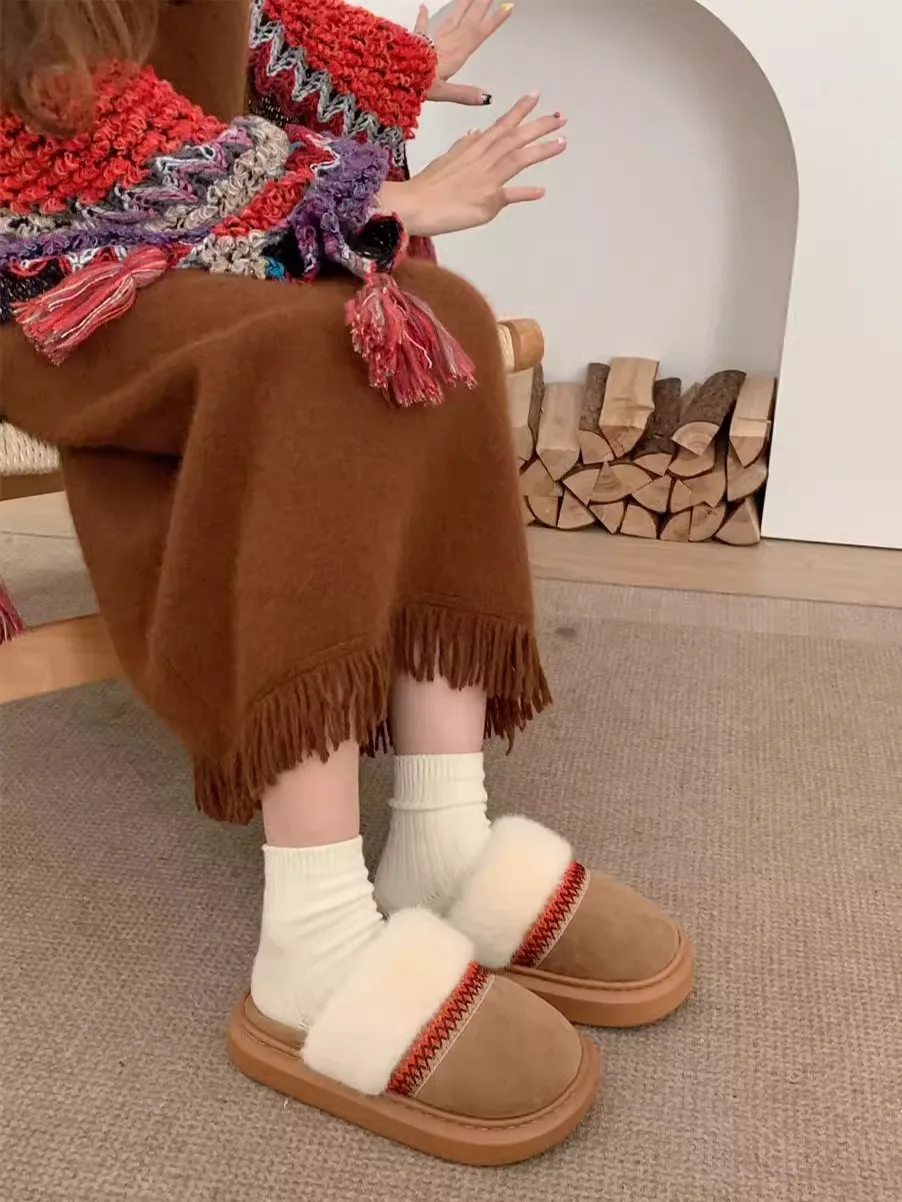 Man Women Cotton Slippers For Women Wear Home Slippers And Outside 2024 Winter Anti Slip Thick Soled And Plush Warm