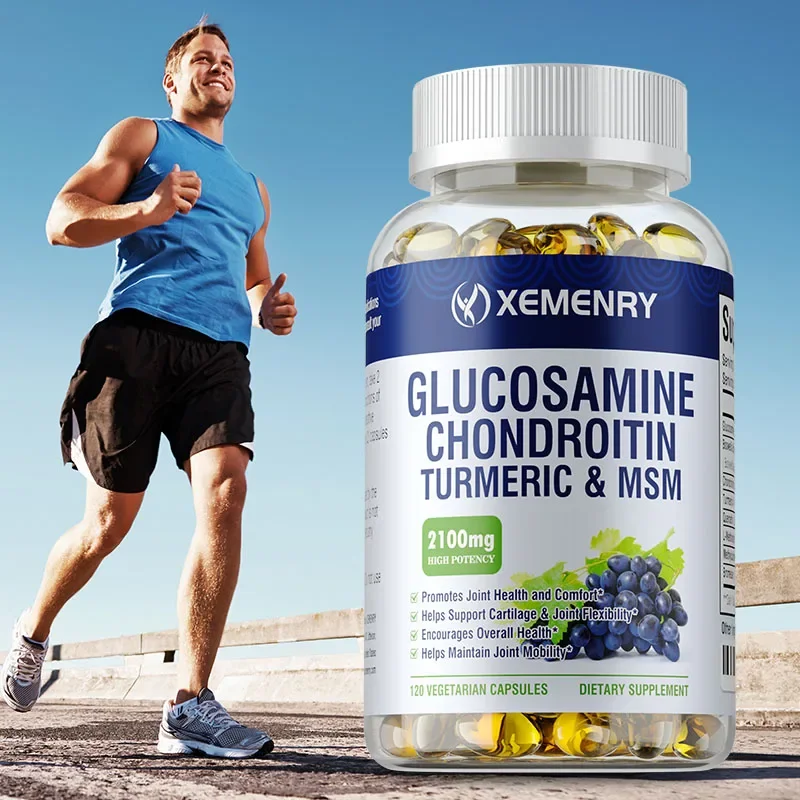 

Glucosamine Chondroitin Capsules - Joint Support Supplement, Relieve Joint Discomfort, for Knee, Joint, Bone Health