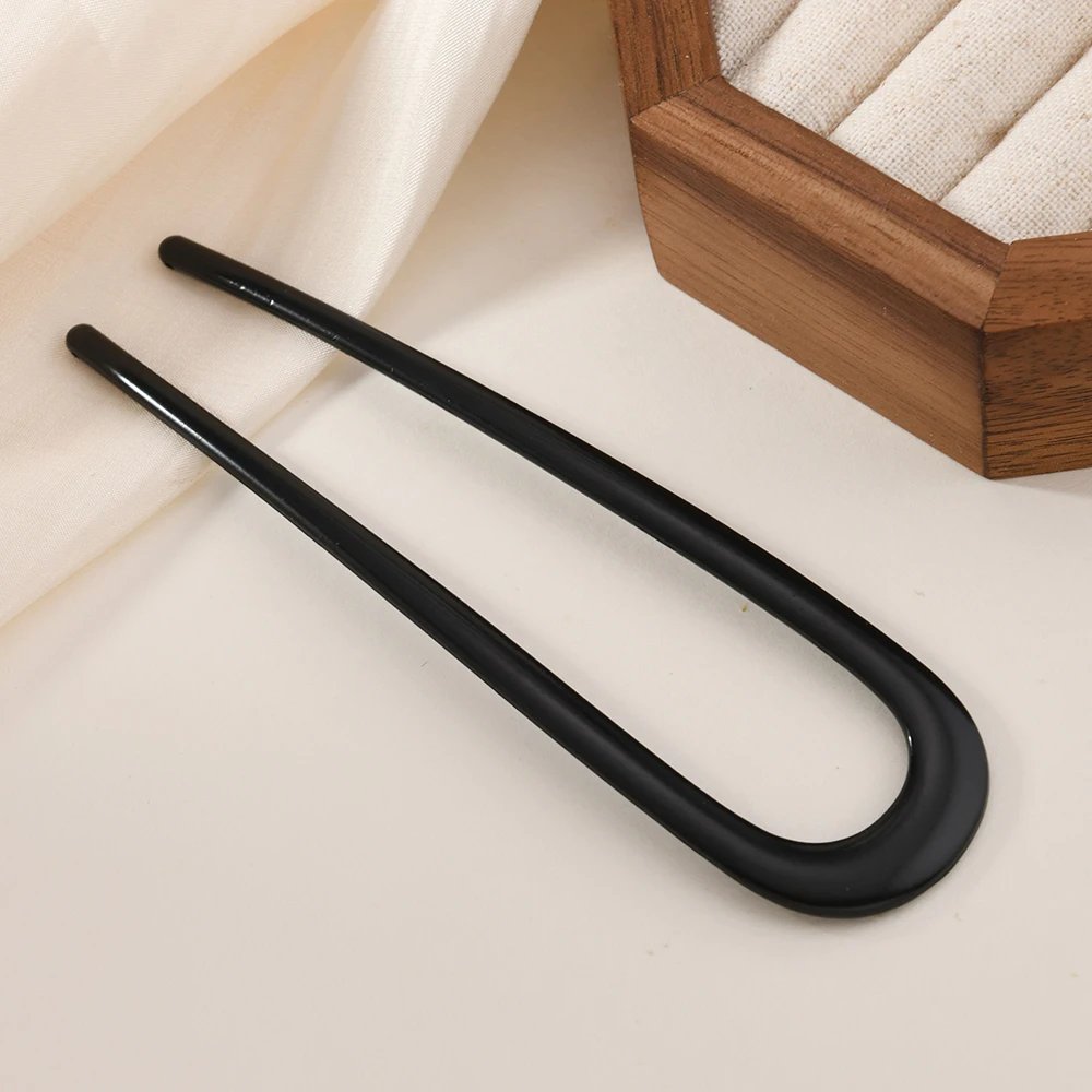 دبوس شعر مزدوج على شكل حرف U للنساء، بسيط وعصري، يمكن ملفوف في الجزء الخلفي من الرأس