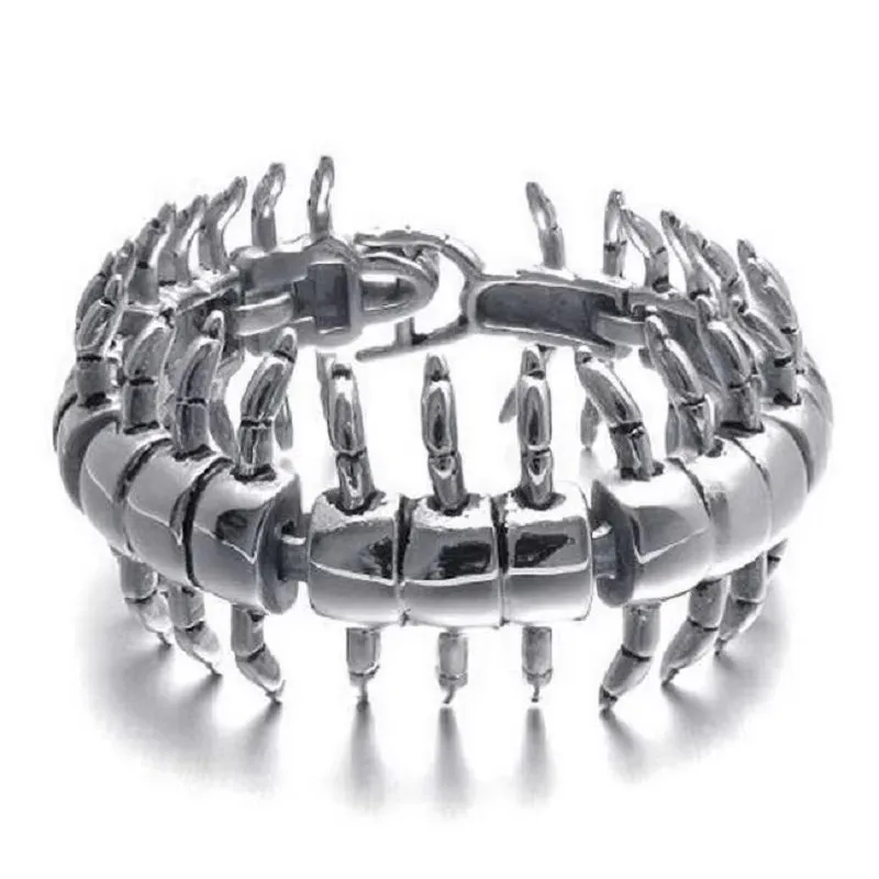 Exquisite foreign trade jewelry foreign trade original single men \'s bracelet titanium steel animal centipede bracelet