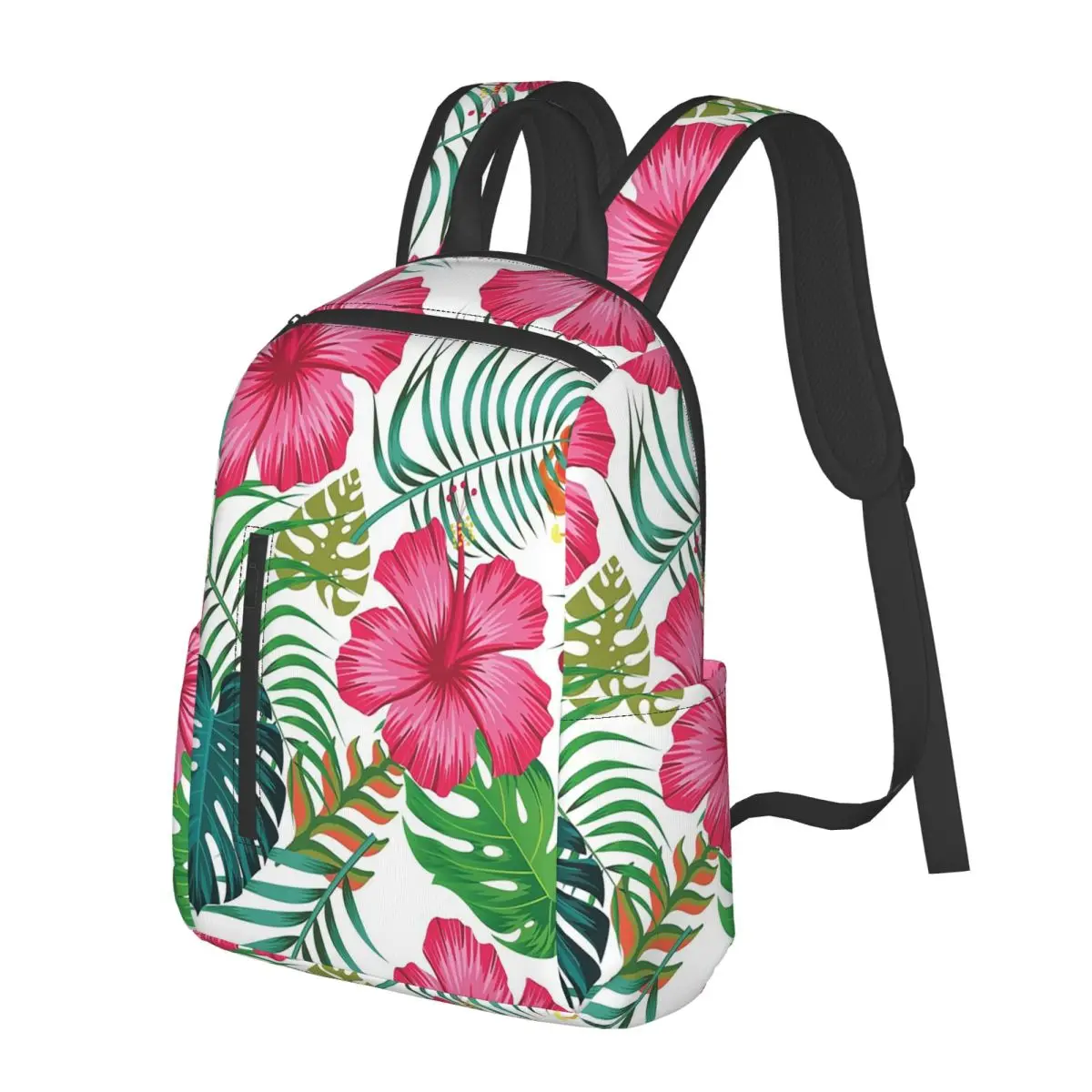 

Tropical Hibiscus And Palm Leaf Student Backpack School Bag Hiking Travel Daypack for Boys Girls Bookbag Shoulder Bags