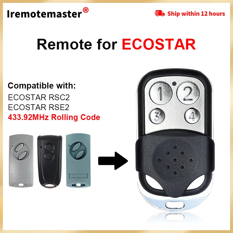 For Hormann Ecostar rsc2 433 RSE2 433 MHz Garage Remote Control Rolling Code For Liftronic 500 700 800