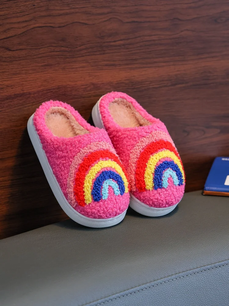 شباشب قطنية لطيفة بألوان قوس قزح للنساء شباشب قطنية متفجرة للمنزل الداخلي #4