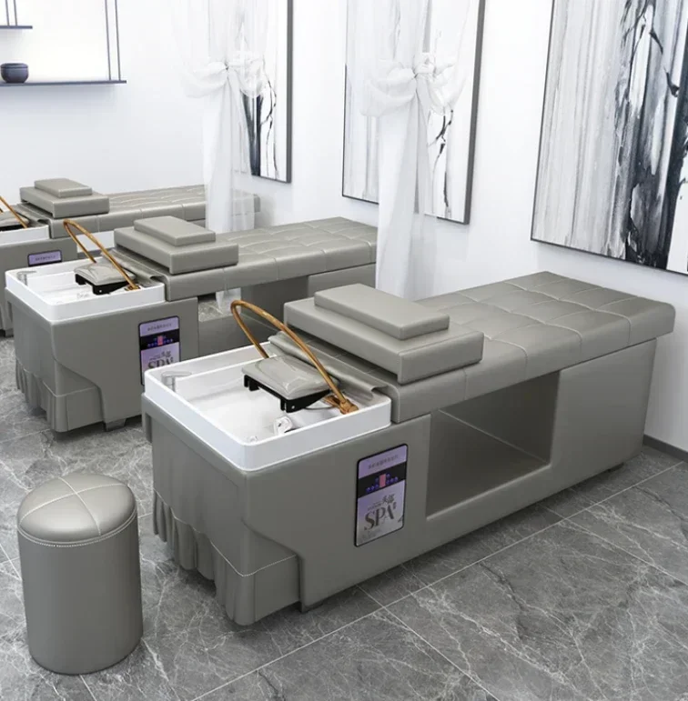 Letto per terapia della testa con circolazione dell'acqua intelligente di nuova tecnologia Letto per shampoo per massaggio tailandese Per negozi di barbiere e saloni di bellezza