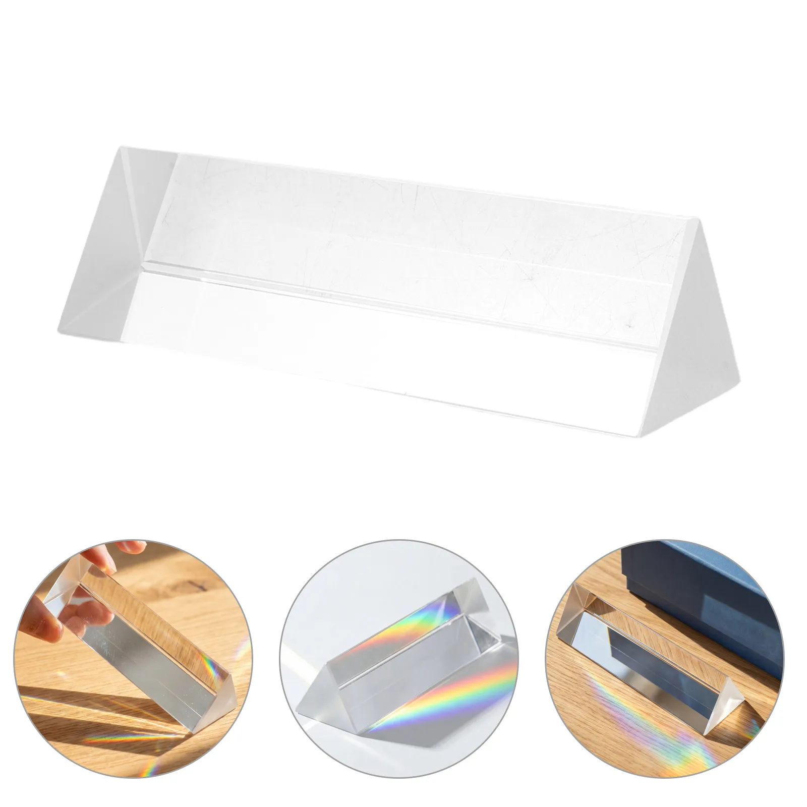 Equilateral Optical Glass Triangular Prism 10Cm Clear Crystal Teaching Physics Stem Science Light Spectrum Photography Prism