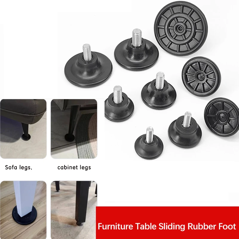 M6 M8 M10 Non-Slip Adjustable Feet, Rubber Shock Absorbers with Screw Pads XL-A-B Series