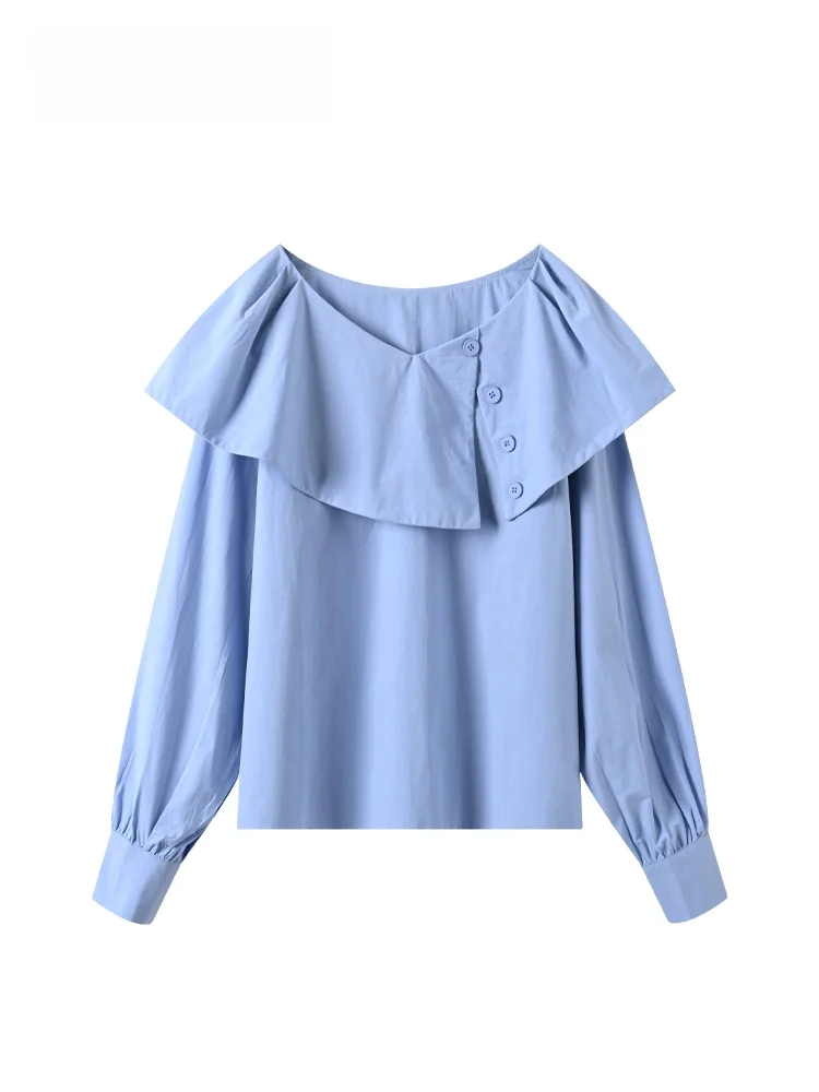 

Casual Long Sleeve Women's Shirt plus Size Fashionable Versatile Spring New Style Comfortable Loose Fit Polyester Fiber Top