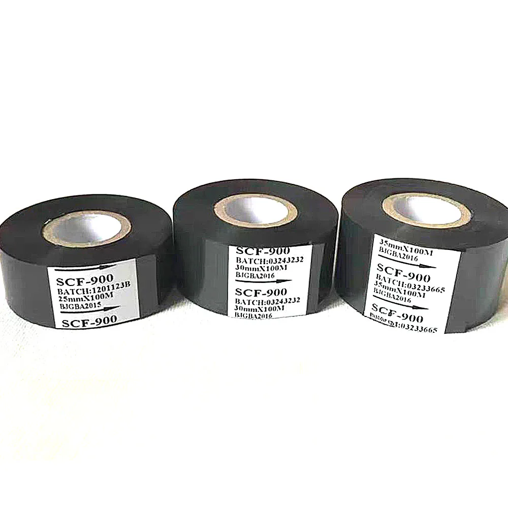 SCF900 Thermal Printer Ribbon Round Black Belt Code Tape Packaging Machine Heat Transfer Date Ribbon Ink Thermal Transfer Ribbon