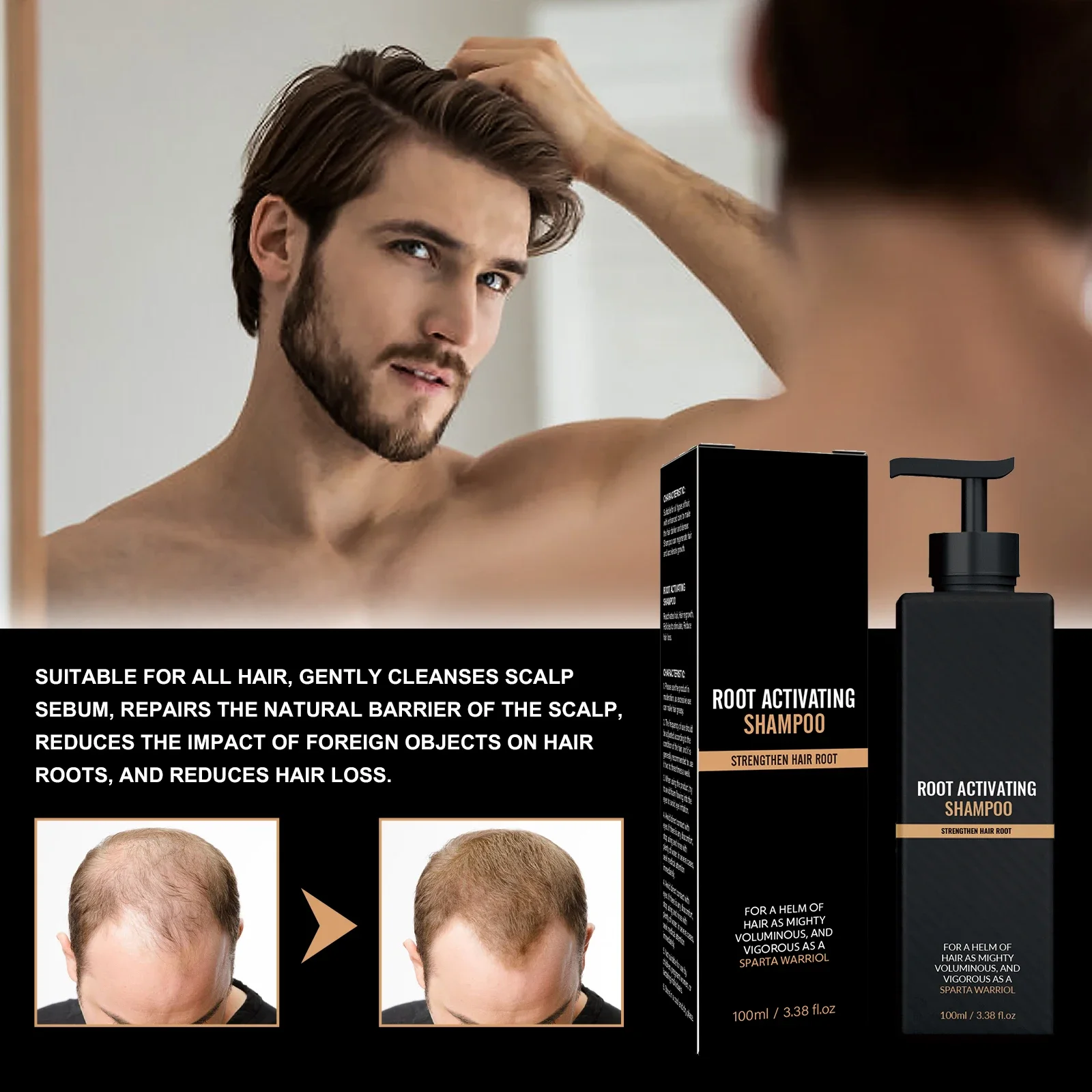 

Ginger Shampoo Strengthens Roots · Activates Growth Natural Herbal Care for Men and Women 100ml New Formula