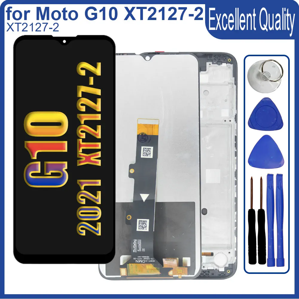 Nowy wyświetlacz LCD do Motorola Moto G10 2021 XT2127-2 Wyświetlacz LCD Ekran dotykowy Digiziter Zamiennik do Moto G10 XT2127-2 LCD z ramką