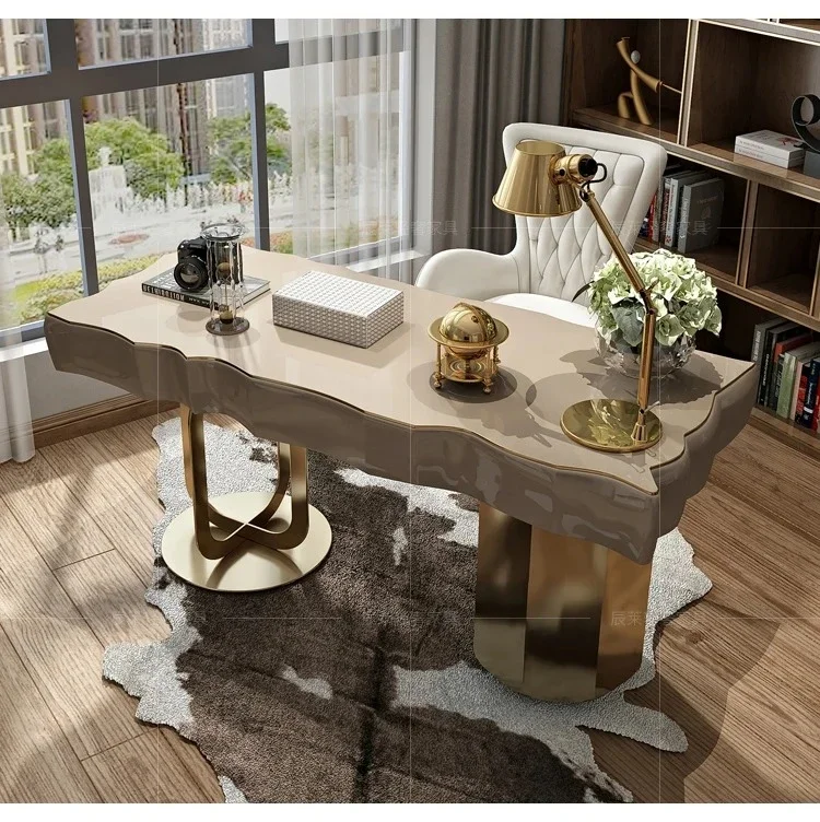 Postmodern desk and chair simple American desk writing desk paint study bedroom stainless steel computer