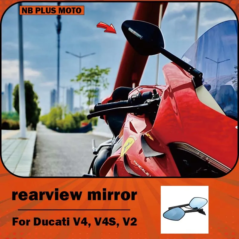 【Premium】For Ducati V4, V4S, and V2 retrofitting with CNC aluminum alloy rearview mirrors
