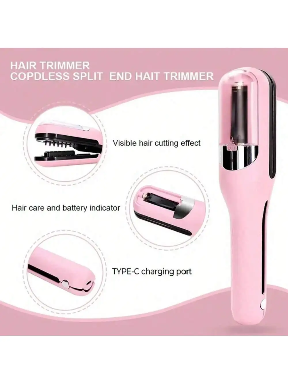 أدوات قص الشعر التجميلية متعددة الوظائف للنساء، مزيل أطراف مقسمة تلقائيًا، مشط استقامة، أداة مختلفة للعناية بالشعر