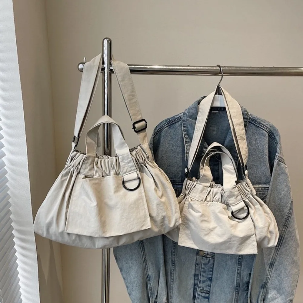 

Harajuku нейлоновая тканевая сумка на плечо, большая вместительная карманная женская сумка-мессенджер, сумка-тоут, нейлоновая сумка через плечо для девочек