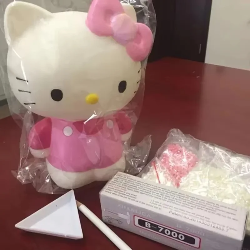 Figure Sanrio Cartoon Kuromi Diy Piggy Bank Diy Diamond Stick Kawaii Figurine Girl Diy Model Hello Kitty Statue Doll Piggy Bank