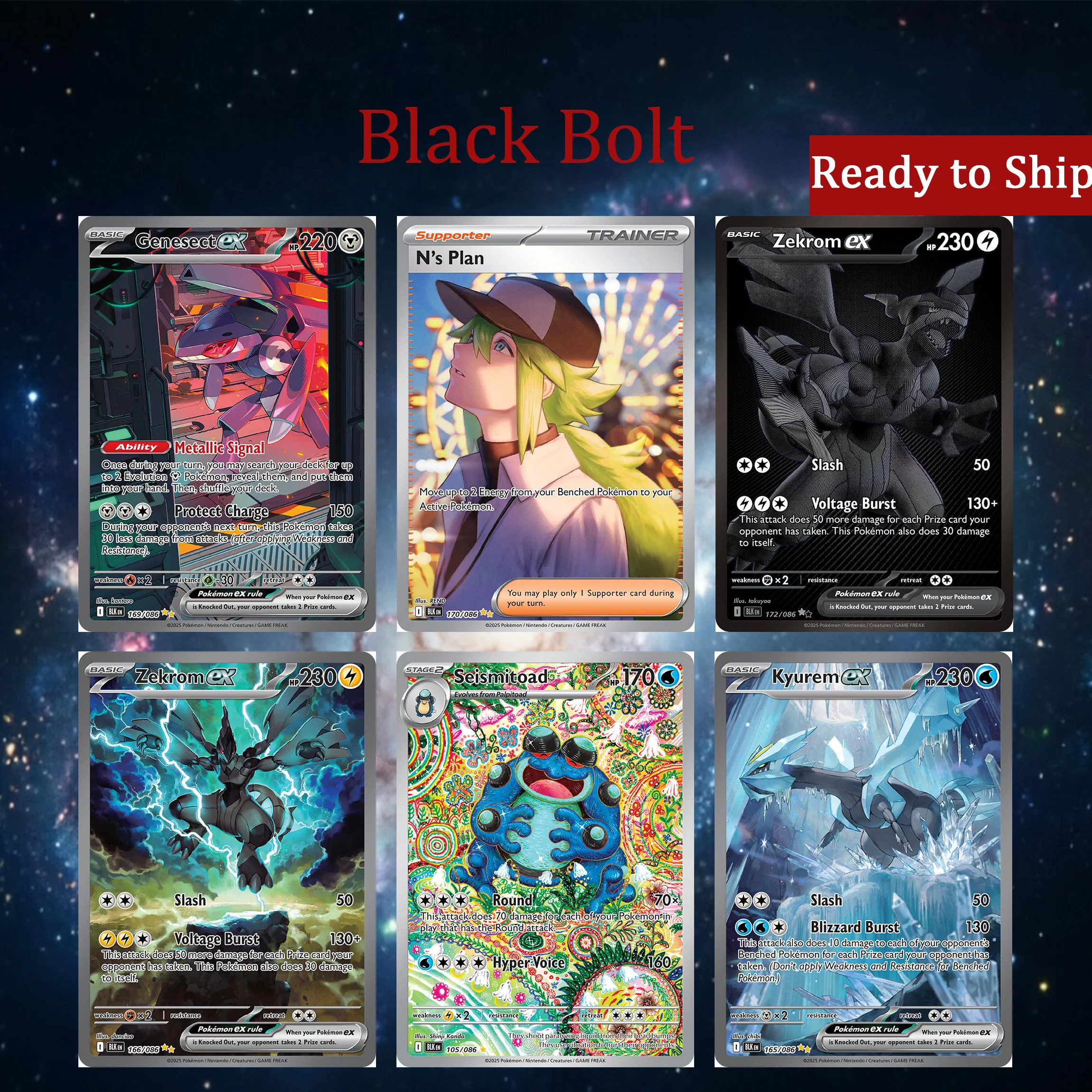 PTCG White Flare Reshiram ex Metal Card Silver Graphix Special Art Hilda Victini Hydreigon ex Keldeo ex Anime Collection Trading