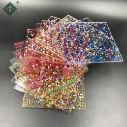 3MM Thickness 2PCS Double-sided Irregular Glitter Crystal Sequins Acrylic Sheet/Plexiglass/PMMA For DIY Crafts/Hanging Ornaments