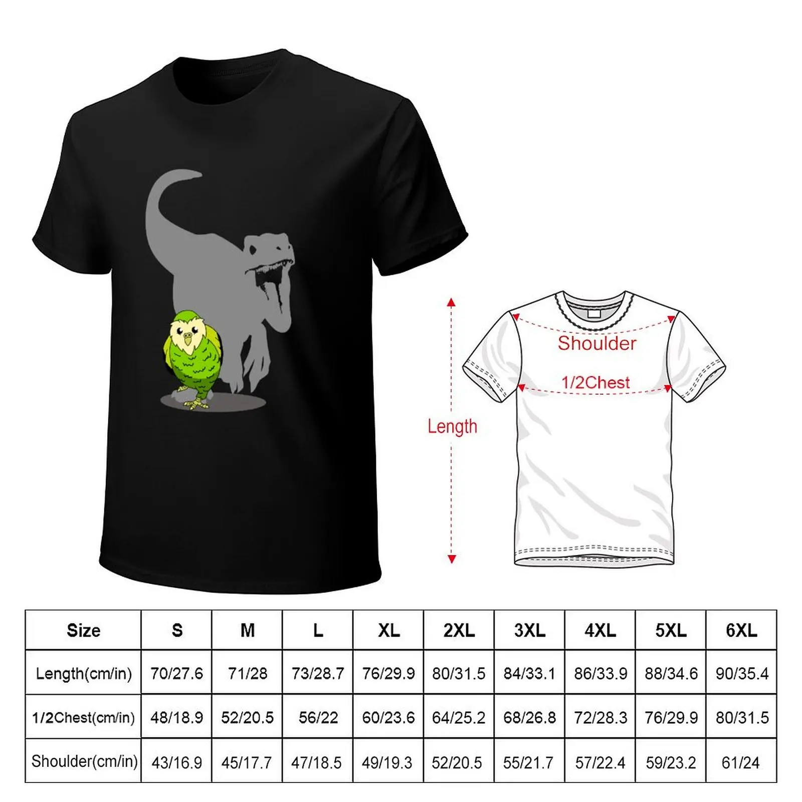 Funny Kakapo Gift for Parrot and Dinosaur Lovers Gift T-Shirt vintage customs anime plus size tops mens tall t shirts