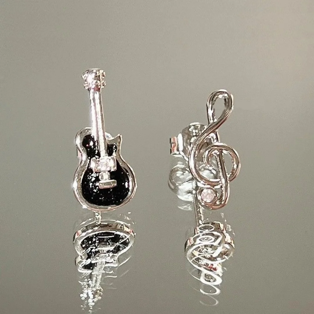 

DUTRIEUX Charms Music Enamel Violin Personality Earrings Trendy Fashion Niche Design Earring For Women Jewelry Accessory Gifts