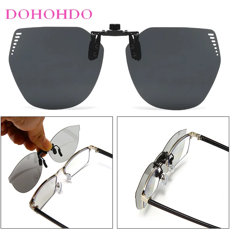 

Fashion Designer Photochromic Lenses Clip-On Polarized Night Vision Goggles Women Men Sports Anti-Glare Driving Sunglasses UV400